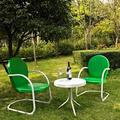 Griffith 3 Piece Metal Outdoor Conversation Seating Set - Two Chairs with Side Table -Chair Color:Grasshopper Gr