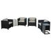 Eden Outdoor 4-Piece Wicker Club Chairs withCushions and two Aluminum C-Shaped Tables Dark Brown