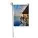 SIDONKU Orange Hotel Sunset Over Balinese Coastline Luxury Bali House Beach Garden Flag Decorative Flag House Banner 12x18 inch