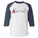 Shop4Ever Men s Skeleton Hands Breast Cancer Awareness Raglan Baseball Shirt X-Small White/Navy