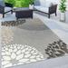 Modern Floral Circles Indoor/Outdoor Gray 7 10 x10 Area Rug