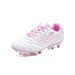 Woobling Children Lightweight Lace Up Sport Sneakers Ground Non Slip Round Toe Outdoor Fold-resistant Short Nails Soccer Cleats Pink Long 1Y