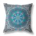 HomeRoots 410906 18 in. Jewel Indoor & Outdoor Zippered Throw Pillow Blue & Pink