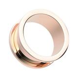 Rose Gold Steel Screw-Fit Ear Gauge Tunnel Plug Earrings