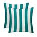 RSH DÃ©cor Indoor Outdoor Set of 2 Pillows 20 x 20 Peacock & White Stripe