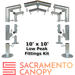 Low Peak Canopy Fittings Kits (10 Wide) DIY Greenhouse RV & Boat Carport Shelter Shade Structure Vendor Booth Tent Steel Frame EMT Connector Parts 1