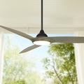 56 Casa Vieja Olympia Breeze Modern Indoor Outdoor Ceiling Fan with Dimmable LED Light Remote Matte Black Wood Damp Rated for Patio Exterior House