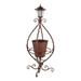 Wind & Weather Antiqued Wrought Iron Plant Stand with Solar Light