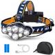 Rechargeable Headlamp 8 LED 12000 High Lumen Flashlight with 8 Modes Head Lamp for Camping Cycling Outdoor Hunting