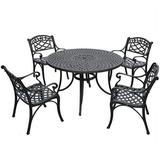 Bowery Hill 5 Piece Metal Patio Dining Set in Black