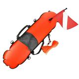 Inflatable Safety Float Diving Surface Marker Signal Float with Dive Flag 78LBS Maximum Bearing Weight for Diving Spearfishing Snorkeling Swimming