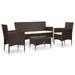 vidaXL Patio Furniture Set 4 Piece Patio Sectional Sofa with Table Poly Rattan