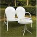 Crosley Furniture Griffith 2 Piece Metal Outdoor Conversation Seating Set - Loveseat and Table in White Finish