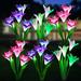 Solar Lights Outdoor Garden Decorative Flowers 6 Pack WdtPro Waterproof Solar Outdoor Lights with 24 Lily Flowers Multi-Color Changing LED Solar Powered Light for Garden Pathway Patio
