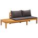 Suzicca Patio Bench with Table Dark Gray Cushions Solid Acacia Wood