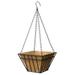 Panacea 9 in. H X 14 in. W X 14 in. D Steel English Wide Band Hanging Basket Black/Brown