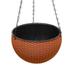 Hanging Baskets Flower Pots Artificial Rattan Plant Basket Hanging Planter with 3 Chains Hanging Buckets Plastic Resin Outdoor Plant Pot