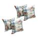 Blazing Needles 17 in. Square Polyester Outdoor Throw Pillows Rose Garden Picnic - Set of 4