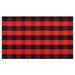 Buffalo Plaid Outdoor Rug 23.6X51.2 Cotton Handwoven Plaid Front Door Mat Washable Black Outdoor Rug For Porch/Front Porch/Farmhouse Black And White