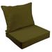 Vargottam Outdoor Deep Seat Patio Cushions Set 2pcs Seat Set All Weather Replacement Cushion Patio Seat And Back Cushion Set 25 x25 x5 Inches-Olive Green