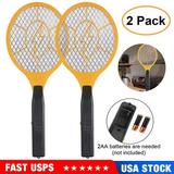 2 Pack Bug Zapper Electric Fly Swatter Mosquito Racket - Indoor Outdoor for Pest with 3-Layer Safety Mesh