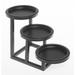 HUBERTÂ® 3-Tier Small Round Bowl Holder Black - 6 L x 14 7/10 W x 8 2/5 H