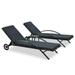 vidaXL Patio Lounge Chairs Outdoor Sunloungers Backyard Sunbeds Poly Rattan