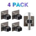 4 Pack Broom Mop Holder Amerteer Broom Gripper Holds Self Adhesive Reusable No Drilling Super Anti-Slip Wall Mounted Storage Rack Storage & Organization Your Home Kitchen Wardrobe-Black