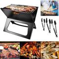 iMountek Portable BBQ Barbecue Grill Foldable Charcoal Grill with 3Pcs Stainless Steel Locking Food Tongs