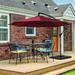 Serwall 10ft Heavy Duty Patio Hanging Offset Cantilever Patio Umbrella W/ Base Included Red