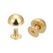 10x6mm Screw Back Rivets Solid Round Head Leather Studs Gold Tone 20 Pack