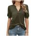 Women s Casual Fashion V-Neck Solid Color Loose Short-Sleeved T-Shirt Top Women S Summer Shirts Compression Shirt Woman Short Sleeve T Shirts Women Sport Shirts Women Loose Turtle Necks for Womens