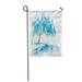 KDAGR Brown Weeping Willow Lake and Swing Blue Tree Watercolor Garden Flag Decorative Flag House Banner 12x18 inch