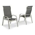 Homestyles Captiva Aluminum Outdoor Chair Pair in Gray