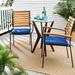 Humble and Haute Sunbrella Canvas True Blue Indoor/ Outdoor Cushion Set of 2 19 x 16 x 2