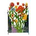 Hapeisy 11.8 Inch Decorative Garden Stakes Outdoor Garden Decor Colorful Flowers Iron Fence Patio Spring Outdoor Decor for Patio Outside Yard Decor for Front Door