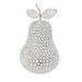 Homeroots 17.5 in. Jumbo Faux Crystal Silver Pear Sculpture