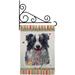 Border Collie Happiness Garden Flag Set Dog 13 X18.5 Double-Sided Yard Banner