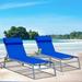 Patio Chaise Lounge Set (2024 New) -3 Pieces Adjustable Backrest Pool Lounge Chairs Steel Textilene Sunbathing Recliner with Headrest by Domi Outdoor Living (Blue)