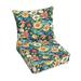 Blue Multi Floral Indoor/Outdoor Deep Seating Pillow and Cushion Set Corded