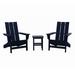 DuroGreen Aria Adirondack Chair Set Made With All-Weather Tangentwood 2 Chairs 1 Side Table Oversized High End Patio Furniture for Porch Lawn Deck No Maintenance Made in the USA Navy