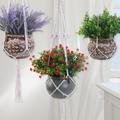 3PCS Handmade Cotton Rope Hanging Planter Basket Hanging Plant Flower Pots Holder Stand With 6 Hooks for Indoor Outdoor Home Decorations