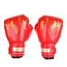 PU hand protector 1 pair of children boxing gloves with fire pattern printing built-in sponge