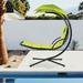 Finefind Hanging Chaise Lounge Chair Floating Swing Hammock Chair Steel Patio Green