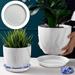 Dream Lifestyle Bottom Watering Plant Pots Plastic Self Watering Planters with Drainage Holes Saucers Reservoirs for Indoor Outdoor Windowsill Garden Flower Plants