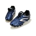 Ritualay Boys Nonslip Lace Up Sneakers School Breathable Football Shoes Gym Lightweight Flat Soccer Cleats Dark Blue Long Nail 32