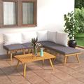 vidaXL 6 Piece Patio Lounge Set with Cushions Solid Acacia Wood