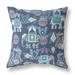 HomeRoots 410876 18 in. Tribal Indoor & Outdoor Zip Throw Pillow Blue & Gray