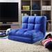 Loungie Floor Chairs Blue Microsuede Foam Filling Steel Tube Frame