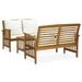 Andoer 3 Piece Garden Set with Cushions Solid Acacia Wood